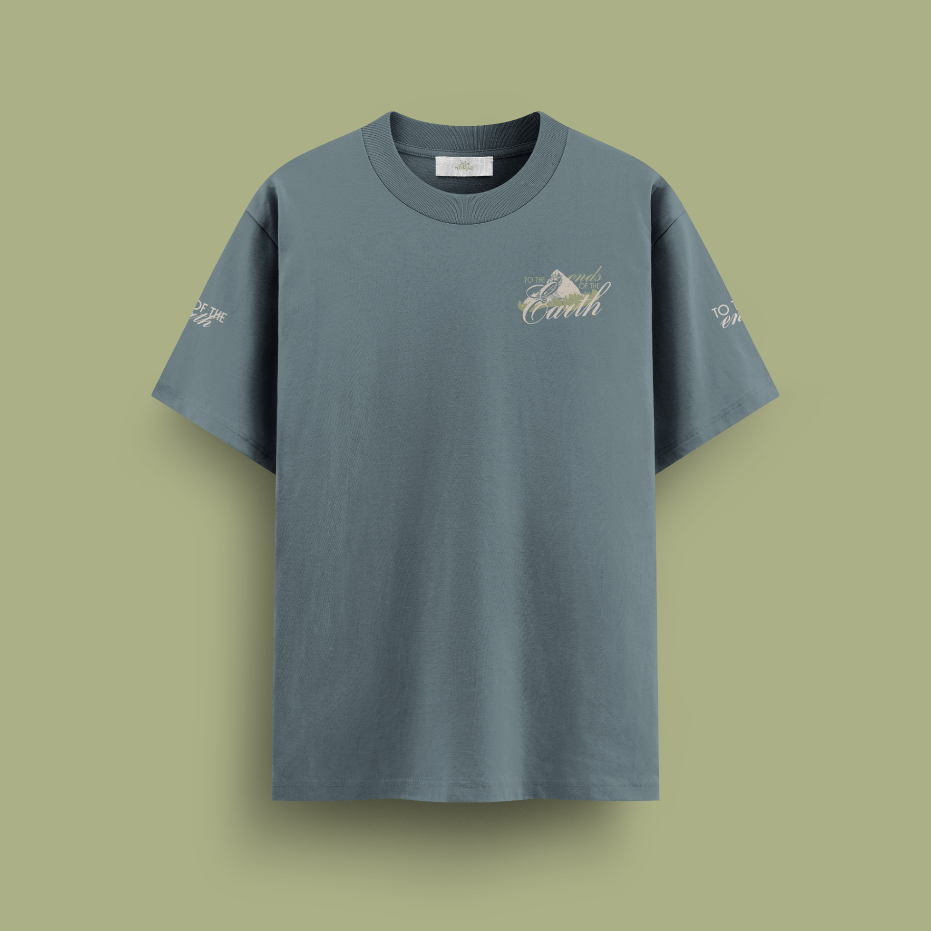 Blue XIA Nomad T-shirt with small front graphic