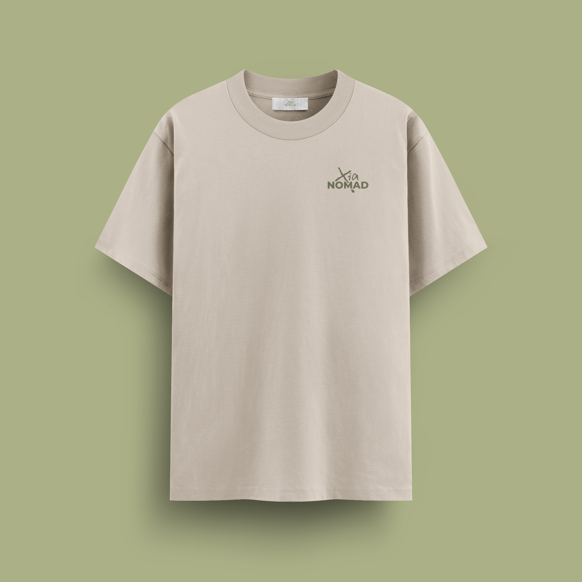 Cream XIA Nomad T-shirt with front chest logo